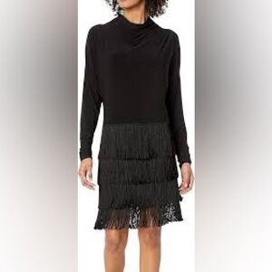 NWOT Norma Kamali All In One Fringe Dress, size M